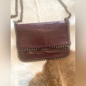 Faux Leather Crossbody Clutch Bag